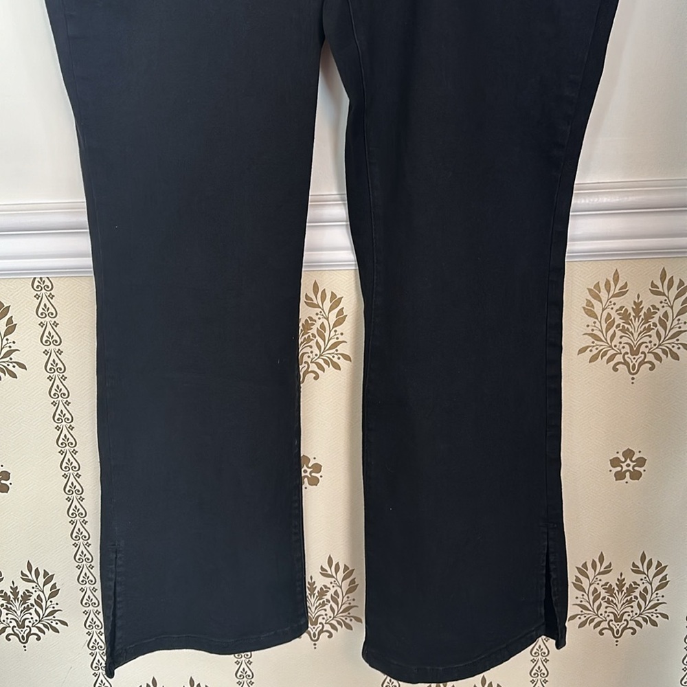 NWT Nine West Black Bootcut Jeans 20W High Rise Denim Stretch Leg Slit - Picture 3 of 12